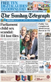 The Sunday Telegraph (UK) Newspaper Front Page for 6 July 2014