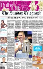 The Sunday Telegraph (UK) Newspaper Front Page for 7 February 2016