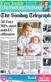 The Sunday Telegraph Newspaper Front Page (UK) for 7 June 2015