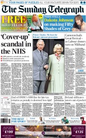 The Sunday Telegraph Newspaper Front Page (UK) for 8 February 2015