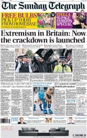 The Sunday Telegraph (UK) Newspaper Front Page for 8 March 2015