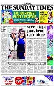 The Sunday Times (UK) Newspaper Front Page for 15 May 2011