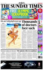 The Sunday Times (UK) Newspaper Front Page for 15 July 2012