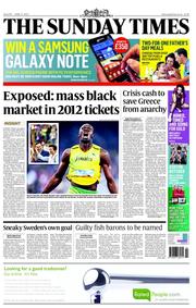The Sunday Times (UK) Newspaper Front Page for 17 June 2012
