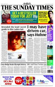 The Sunday Times (UK) Newspaper Front Page for 22 May 2011
