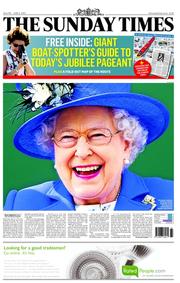 The Sunday Times (UK) Newspaper Front Page for 3 June 2012