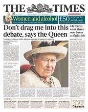The Times (UK) Newspaper Front Page for 10 September 2014