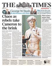 The Times (UK) Newspaper Front Page for 11 November 2014