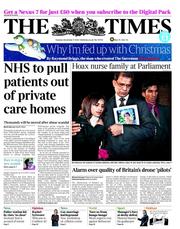 The Times (UK) Newspaper Front Page for 11 December 2012