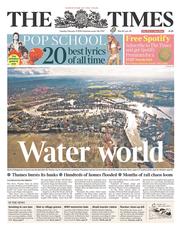 The Times (UK) Newspaper Front Page for 11 February 2014