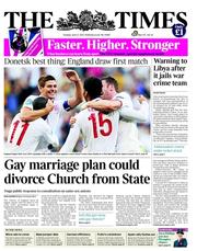 The Times (UK) Newspaper Front Page for 12 June 2012