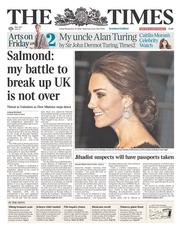The Times (UK) Newspaper Front Page for 14 November 2014