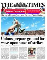The Times (UK) Newspaper Front Page for 14 June 2011