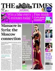 The Times (UK) Newspaper Front Page for 14 July 2012