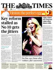 The Times (UK) Newspaper Front Page for 16 June 2011