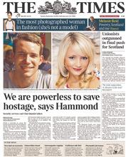 The Times (UK) Newspaper Front Page for 16 September 2014