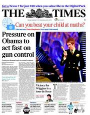 The Times (UK) Newspaper Front Page for 17 December 2012