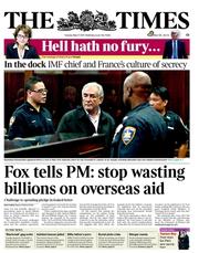 The Times (UK) Newspaper Front Page for 17 May 2011