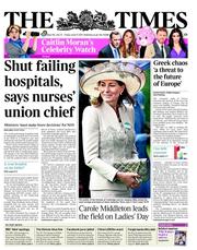 The Times (UK) Newspaper Front Page for 17 June 2011