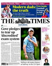 The Times (UK) Newspaper Front Page for 18 June 2011