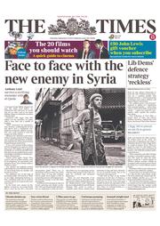 The Times (UK) Newspaper Front Page for 19 September 2013