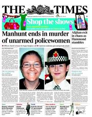 The Times (UK) Newspaper Front Page for 1 October 2012