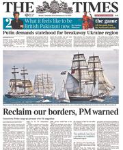 The Times (UK) Newspaper Front Page for 1 September 2014
