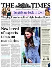The Times (UK) Newspaper Front Page for 20 February 2013