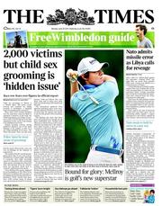 The Times (UK) Newspaper Front Page for 20 June 2011