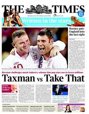 The Times (UK) Newspaper Front Page for 20 June 2012