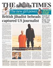 The Times (UK) Newspaper Front Page for 20 August 2014