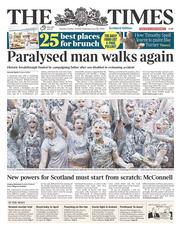 The Times (UK) Newspaper Front Page for 21 October 2014