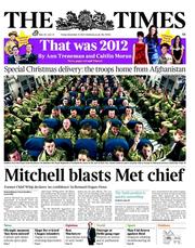 The Times (UK) Newspaper Front Page for 21 December 2012