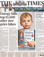 The Times (UK) Newspaper Front Page for 22 October 2013