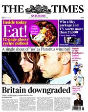 The Times (UK) Newspaper Front Page for 23 February 2013