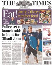 The Times (UK) Newspaper Front Page for 23 August 2014