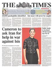 The Times (UK) Newspaper Front Page for 23 September 2014