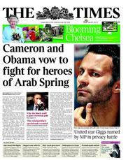 The Times (UK) Newspaper Front Page for 24 May 2011