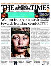 The Times (UK) Newspaper Front Page for 25 January 2013