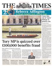 The Times (UK) Newspaper Front Page for 25 February 2014