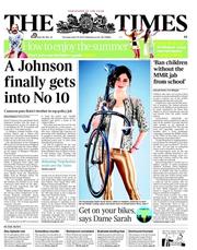 The Times (UK) Newspaper Front Page for 25 April 2013