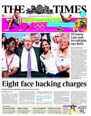 The Times (UK) Newspaper Front Page for 25 July 2012