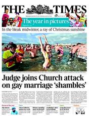 The Times (UK) Newspaper Front Page for 26 December 2012