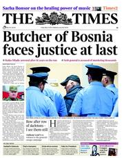 The Times (UK) Newspaper Front Page for 27 May 2011