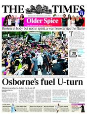 The Times (UK) Newspaper Front Page for 27 June 2012