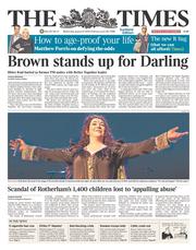 The Times (UK) Newspaper Front Page for 27 August 2014