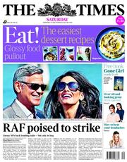 The Times (UK) Newspaper Front Page for 27 September 2014
