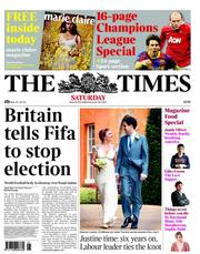 The Times (UK) Newspaper Front Page for 28 May 2011