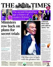 The Times (UK) Newspaper Front Page for 29 May 2012