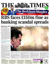 The Times (UK) Newspaper Front Page for 29 June 2012